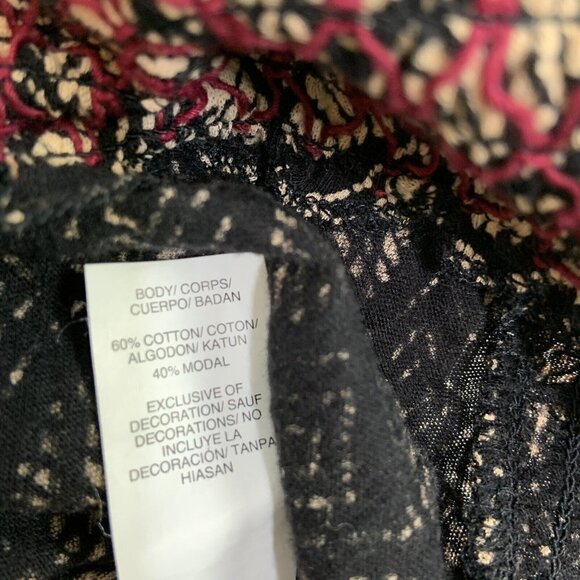 Lucky Brand Top Womens Size Medium Peasant Blouse 3/4 Sleeves Boho - Picture 4 of 6